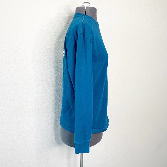 Ivory Ella Blue Long Sleeve Graphic Pocket Tee S - Picture 2 of 5